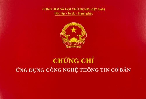 Thông báo nhận chứng chỉ Tin học ứng dụng công nghệ thông tin cơ bản kỳ thi 14/5/2022